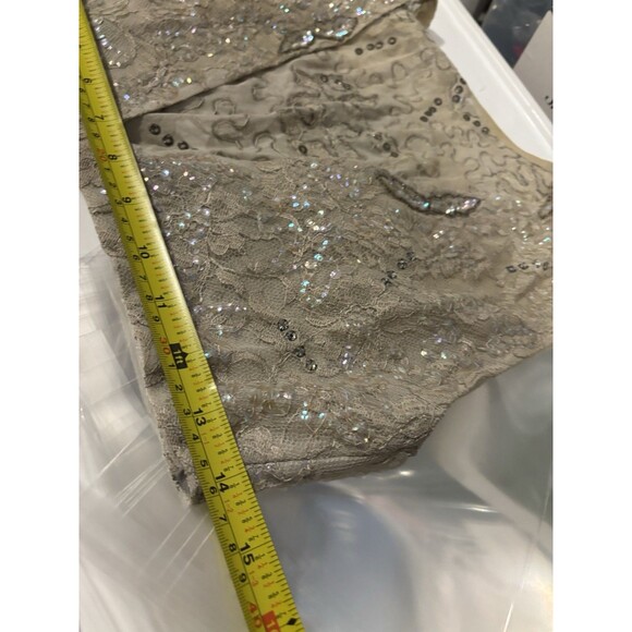 Vtg 60s Lace Shrug Vest Bolero Sz S Gray Sequence Embroidery Romantic Art Deco - Picture 2 of 16